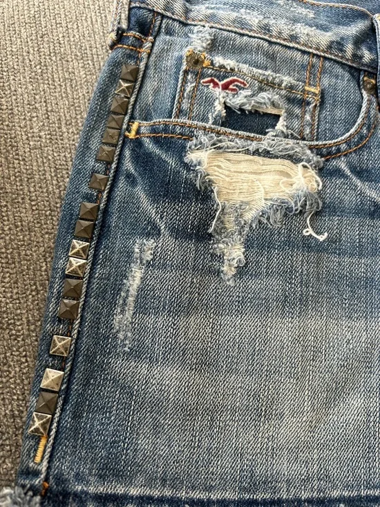 Y2K Hollister mini denim jean skirt sz 27 - Picture 6 of 7